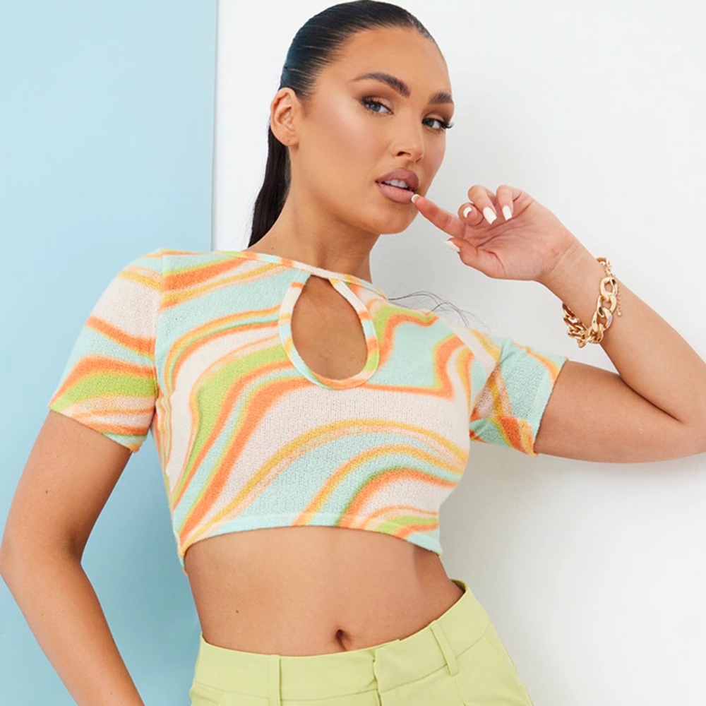 Swirl Keyhole Crop Top
